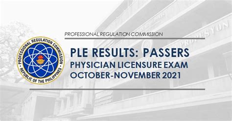 2021 physician licensure exam|PLE RESULTS: October.